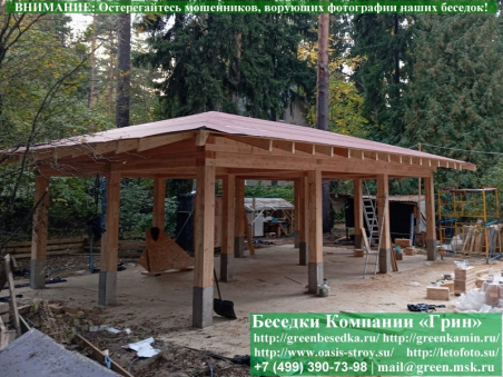 Деревянный 4-х Скатный Навес Для Машин, Авто - 1