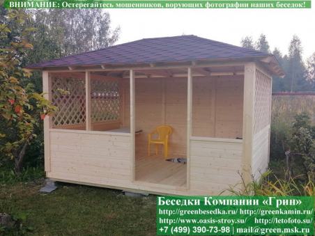 Прямоугольная беседка для дачи 3х4. Купить под ключ. Цены в Клине