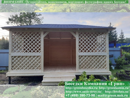 Купить закрытую летнюю беседку для дачи, дома, сада  3х5. Цены в Клине