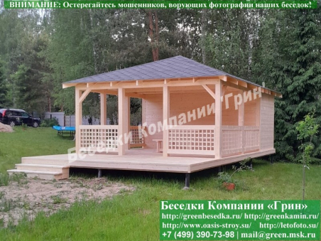 Красивая летняя беседка с хозблоком для дачи 5х6. Купить. Цены в Истре