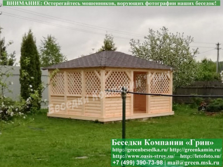 Летняя Беседка Для Дачи Из Блокхауса 4х5 - 3