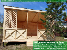 Красивая односкатная беседка для дачи, дома 4х5. Купить. Цены в Истре 2