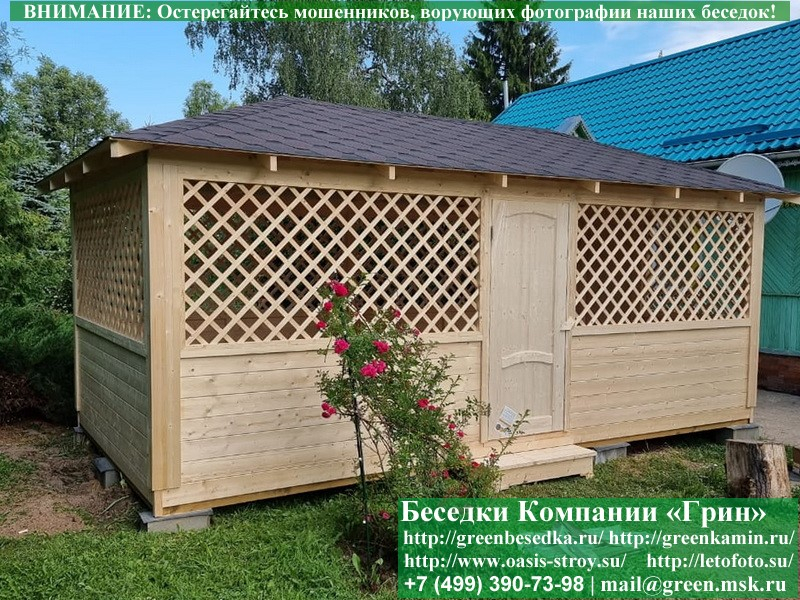 Садовая деревянная беседка для дачи 'Домик 3х6'. Купить. Цены в Клине