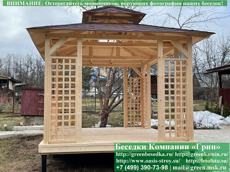 Садовая беседка 'Шатер для дачи 3х4'. Купить под ключ. Цены в Клине