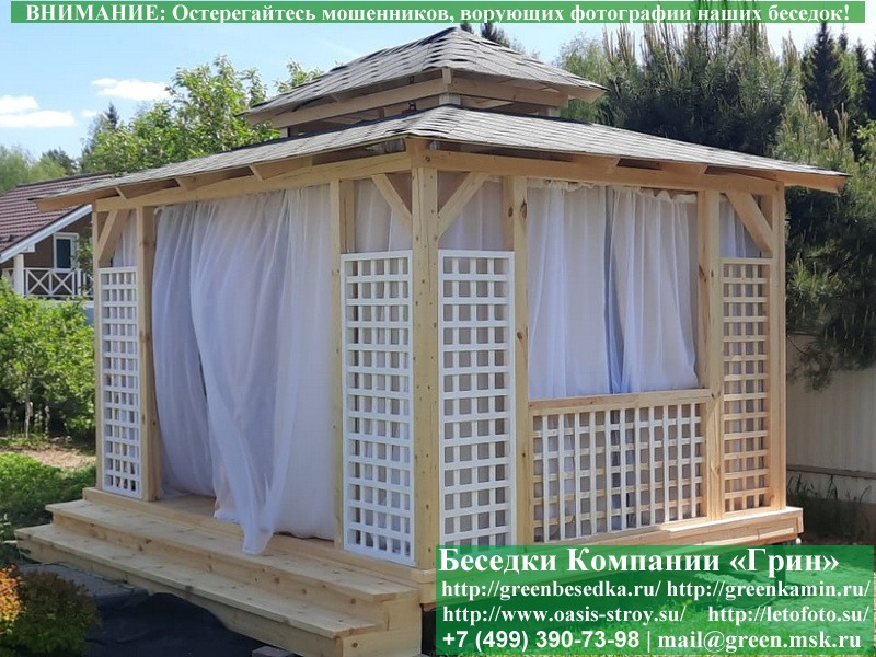 Садовая беседка 'Шатер для дачи 3х4'. Купить под ключ. Цены в Клине