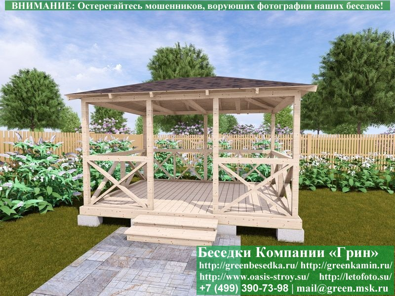 Купить летнюю беседку для дачи с крестами 3х4 недорого. Цены в Истре