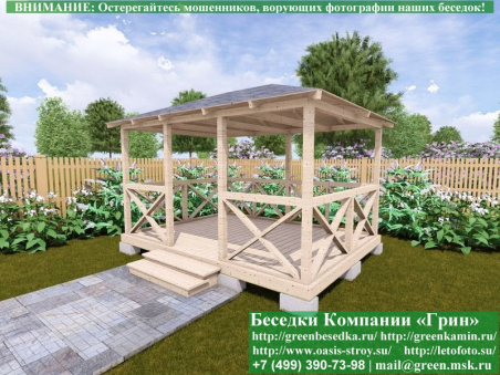 Купить летнюю беседку для дачи с крестами 3х4 недорого. Цены в Истре