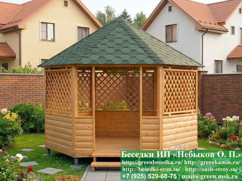 Круглая Шестигранная Беседка Для Дачи Ø4 - Фото № 9