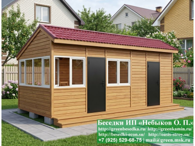 Застекленная Беседка Для Дачи С Хозблоком 3х7 - Фото № 6 2