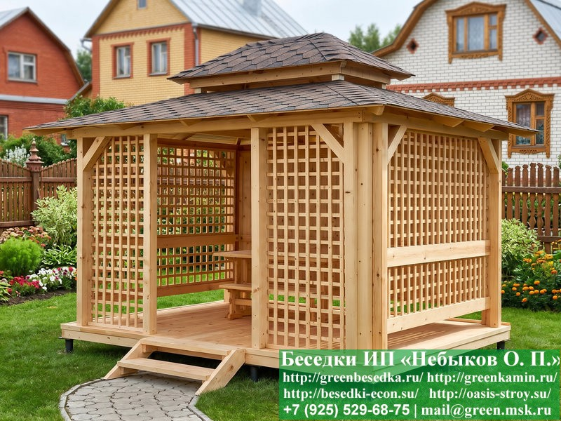 Японская, Китайская Беседка Для Дачи 3х4. Вариант № 1 - Фото № 4