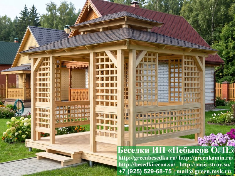 Японская, Китайская Беседка Для Дачи 3х4. Вариант № 1 - Фото № 8