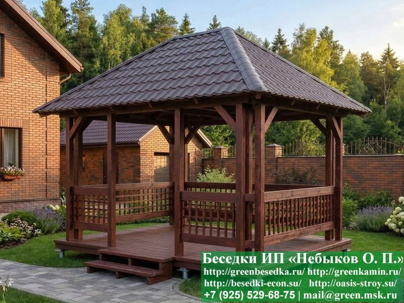 Летняя Беседка Для Дачи 3х4. Вариант № 1 - Фото № 11