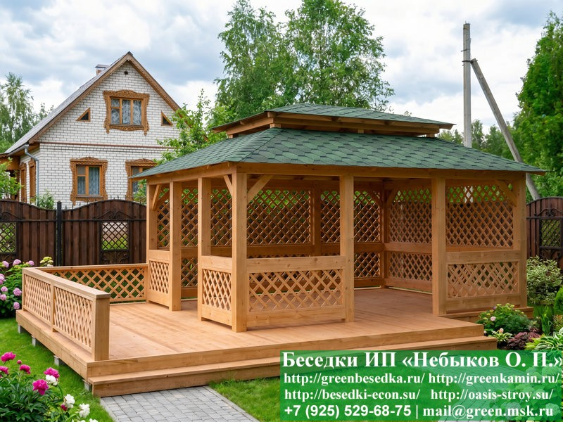 Японская, Китайская Беседка Для Дачи 4х5. Вариант № 2 - Фото № 1